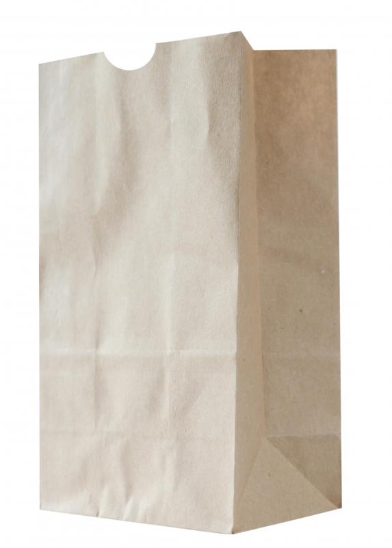 A bag made of recycled paper.