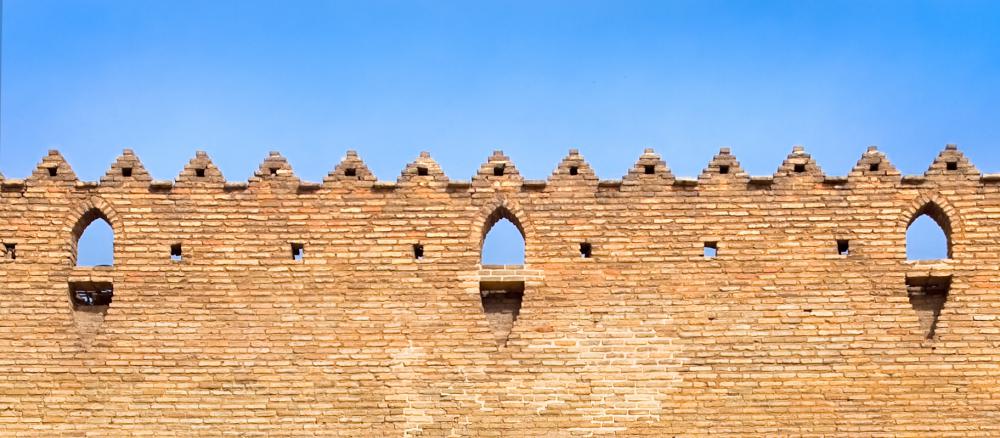 Perforated parapet.