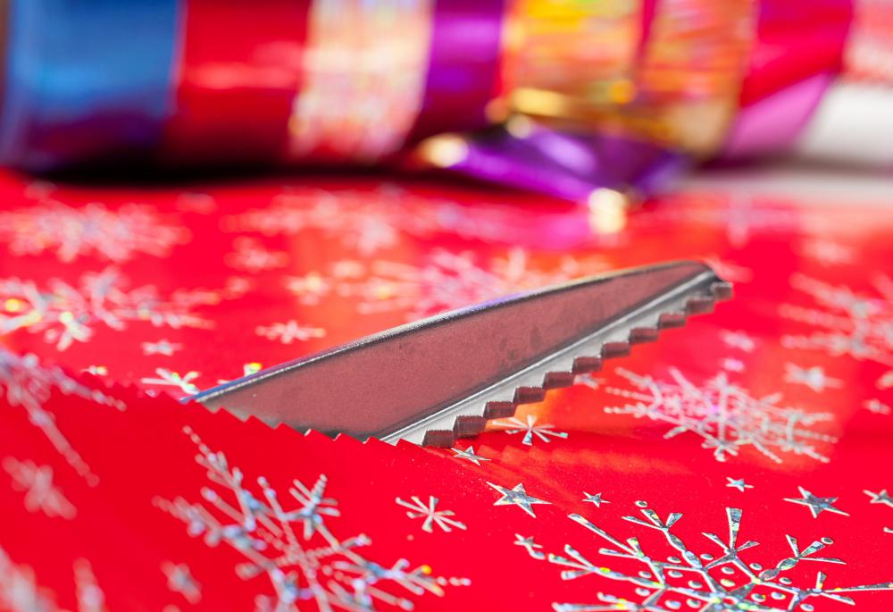 To prevent dulling of the blades, pinking shears should only be used to cut fabric.