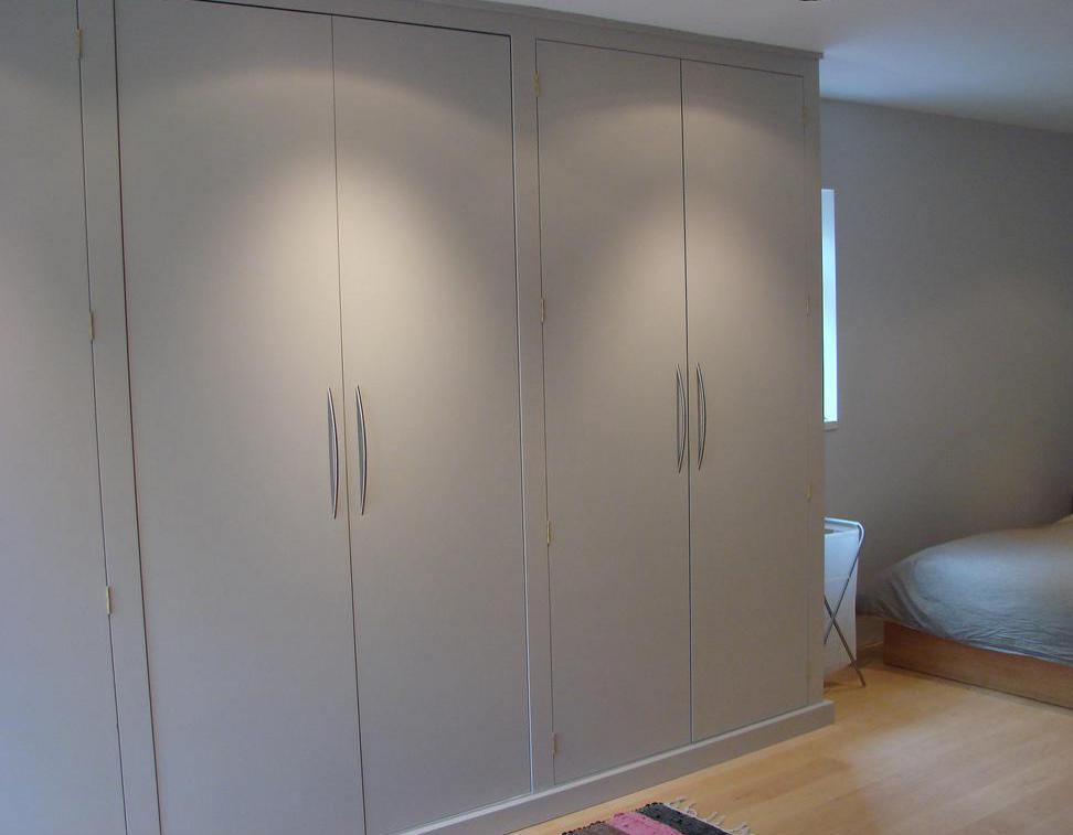Flush doors may be a good option for closets.