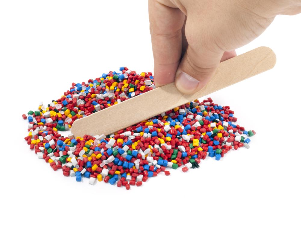 Plastic beads are inexpensive and lightweight.