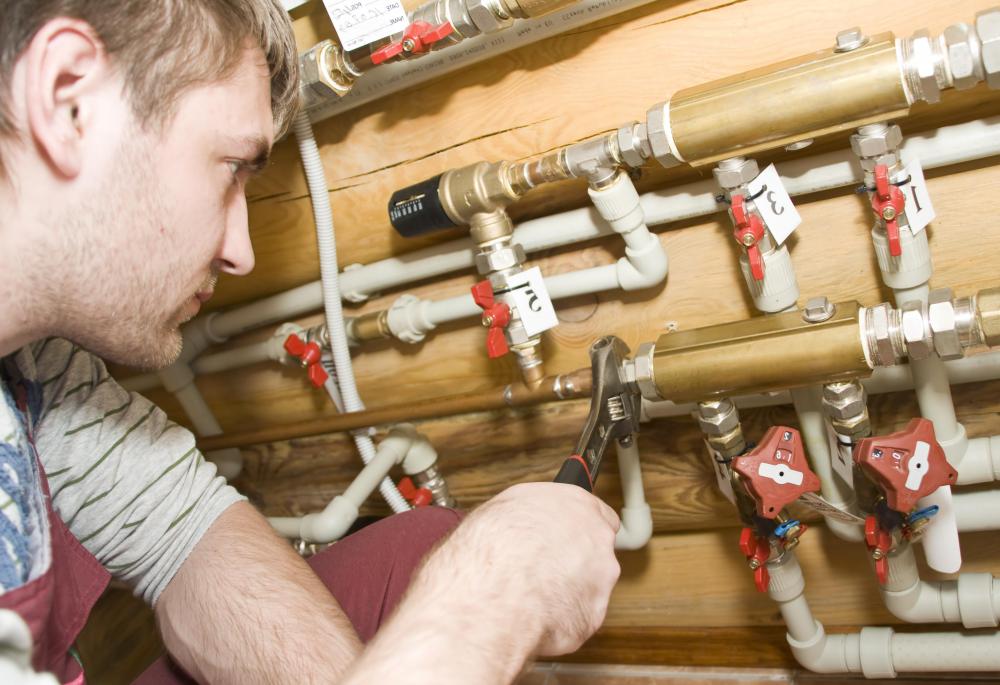 Adjustable wrenches are commonly used in basic plumbing repair and maintenance.