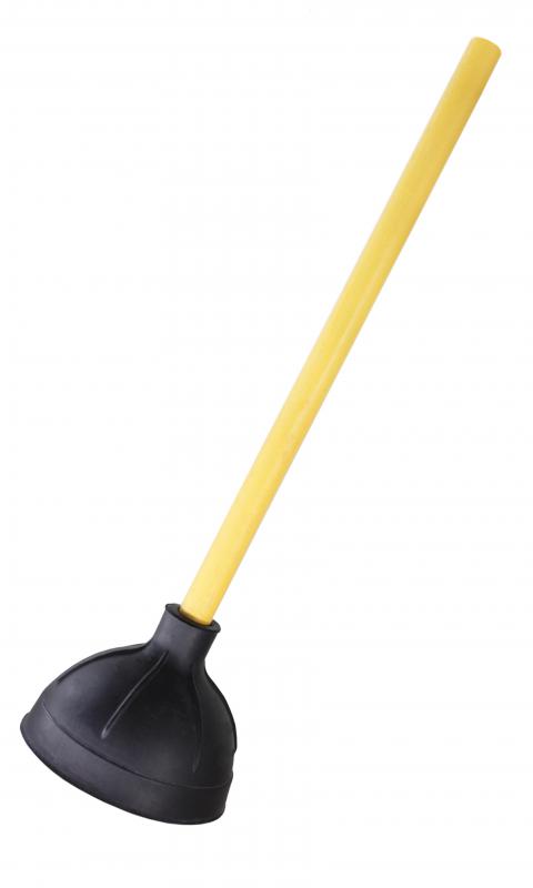 A plunger is often used to unclog a toilet drain.