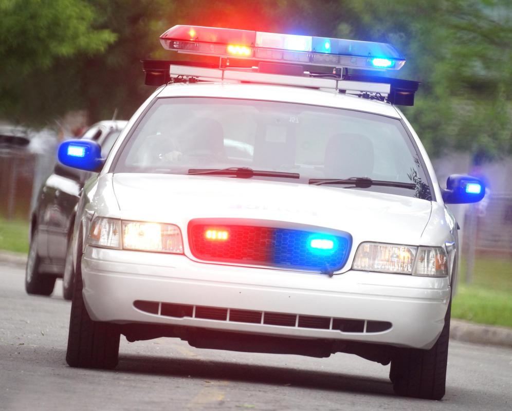 Police cruisers often employ portable searchlights.