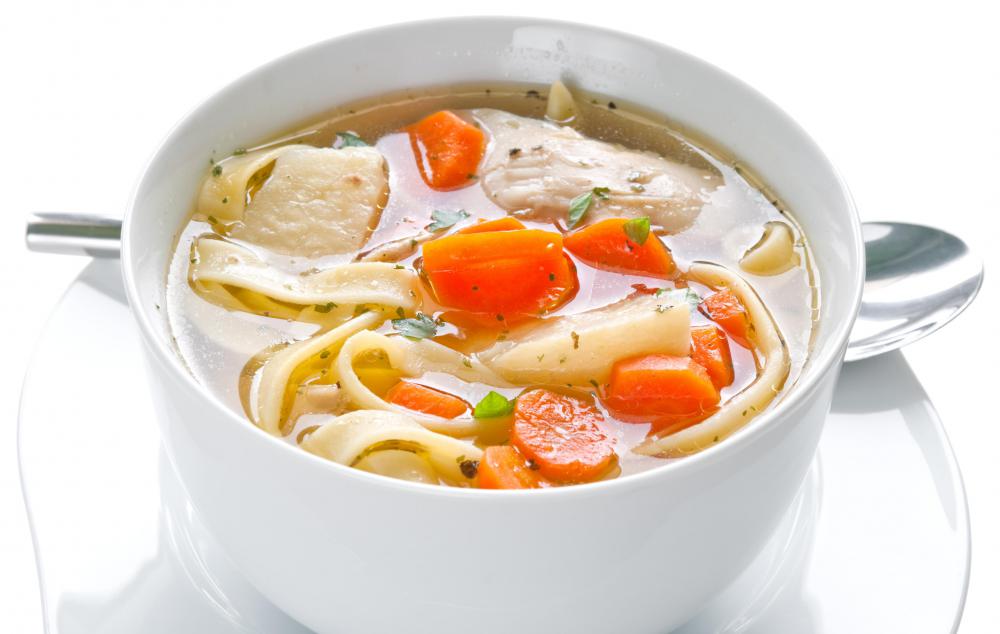 Old fashioned chicken soup is always a good cure for ailments.