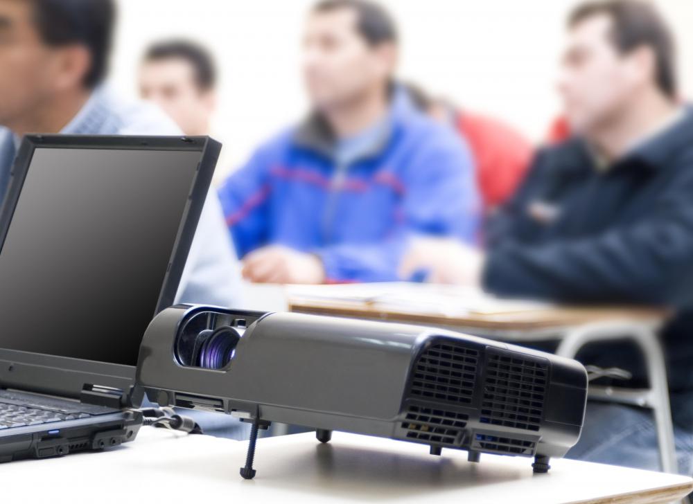 Multimedia projectors may be used in classrooms.