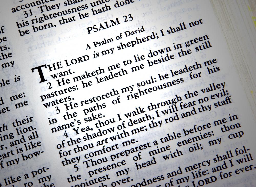 Psalm 23 is a well known religious poem.