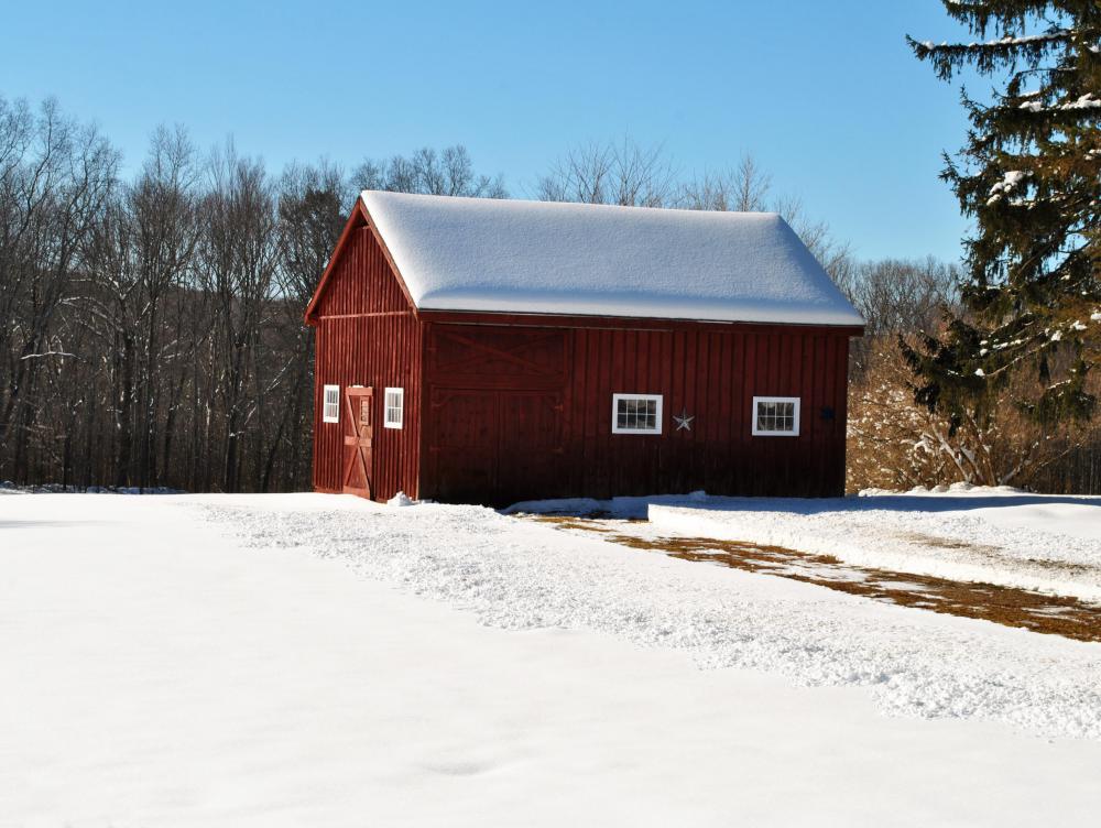 Barns have been formed from white pine lumber.