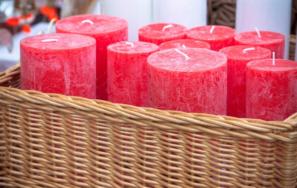 Candles on display for a party.