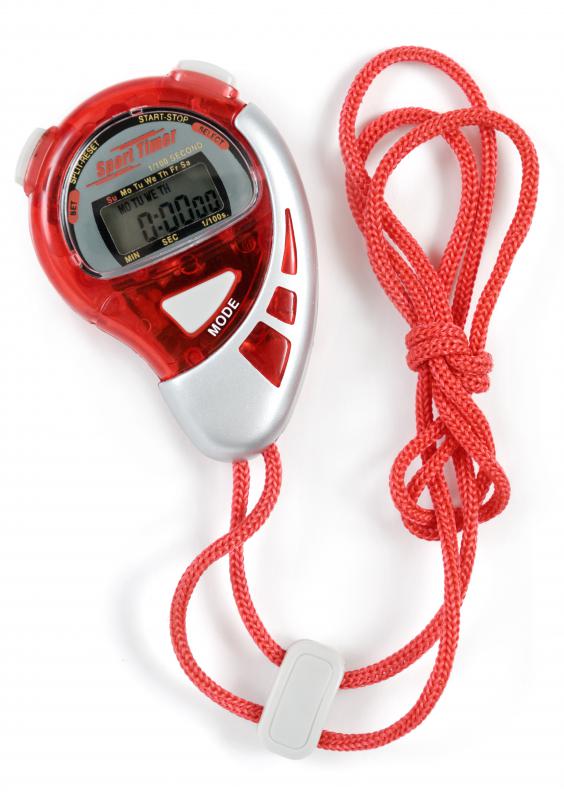 Stopwatches are used to measure sprint times when calculating the fatigue index.