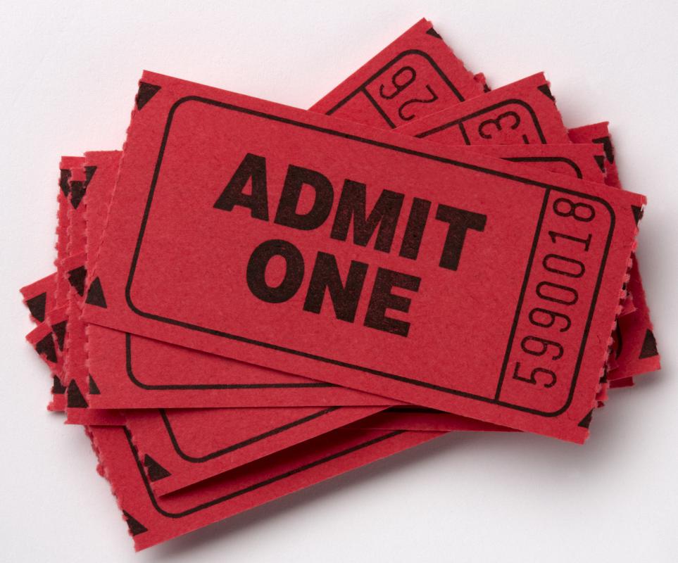 Tickets from a box office.