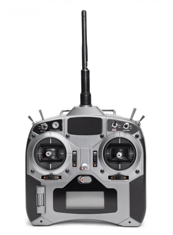 Remote control for a model airplane.