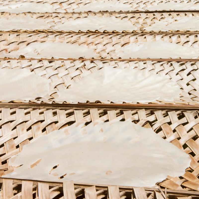 Various materials like rice may be used to make washi paper.