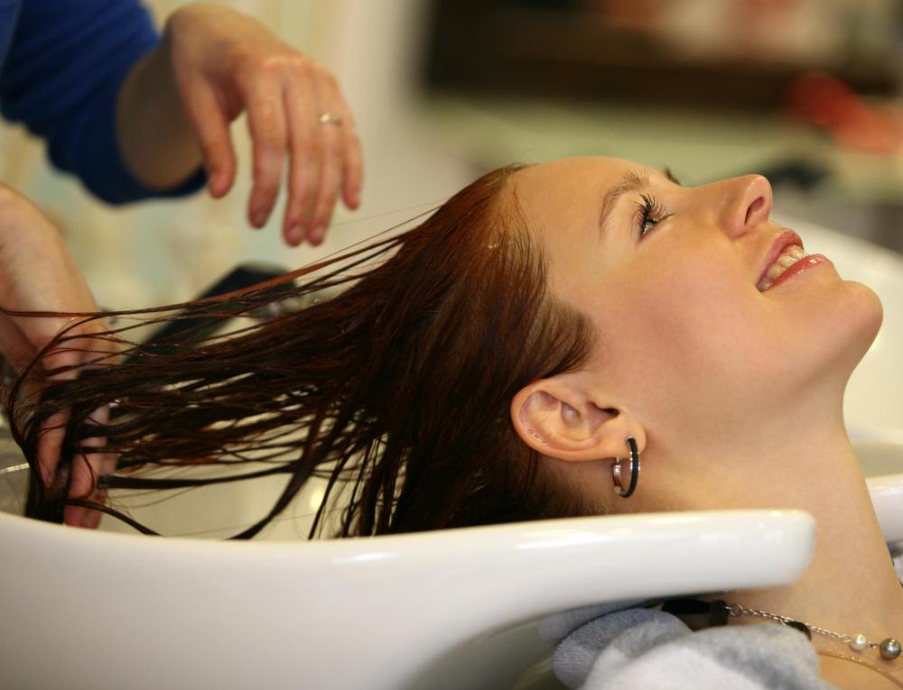 A wash and set starts with a shampooing and conditioning of the hair.