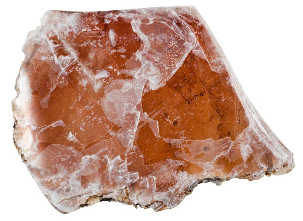 Conway granite is distinctive due to the salmon colored feldspar that mixes with quartz and mica to create this rock's orange-like appearance.