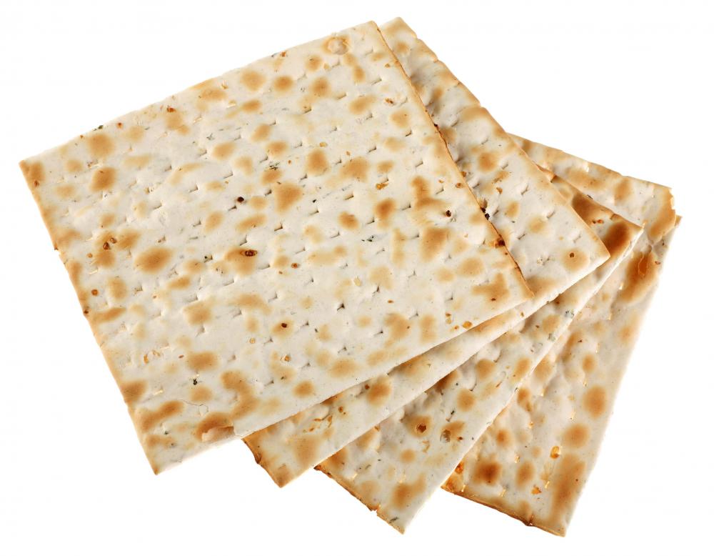 Matzoh, which is an unleavened flatbread, is traditionally eaten at Passover Seders.