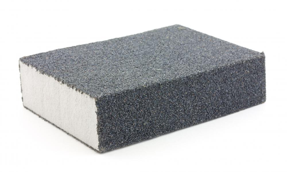 A sanding sponge is used for wet sanding.