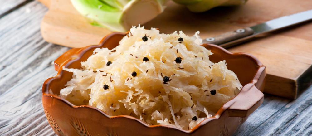 Sauerkraut contains the probiotic lactobacillus.