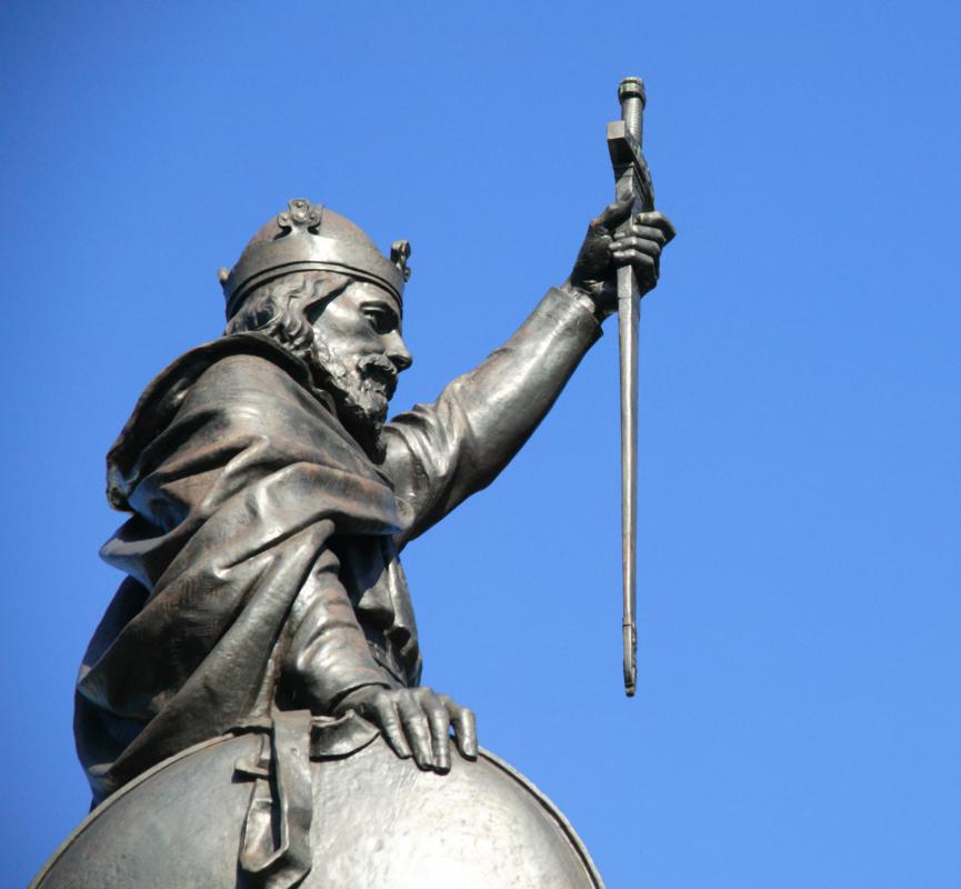 Old English literature, including epic and lyrical poems, has been handed down through the centuries largely due to the efforts of King Alfred of Wessex.