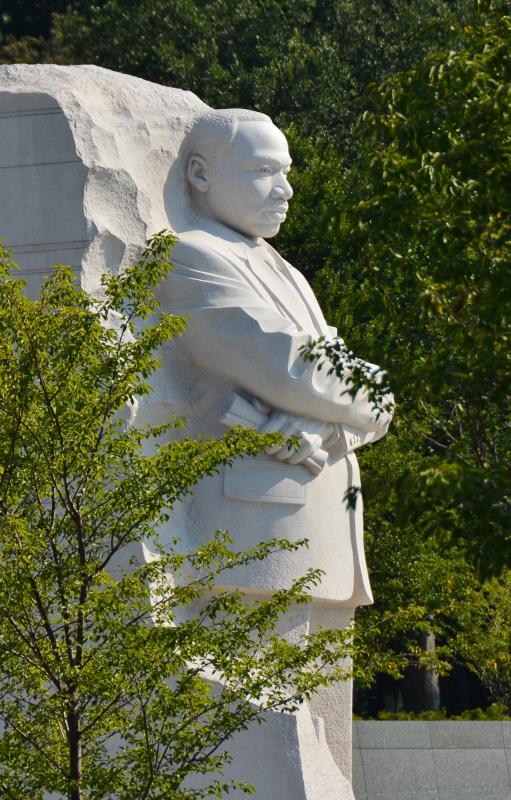 Sculpture of Martin Luther King Jr., a leader of the Civil Rights movement.