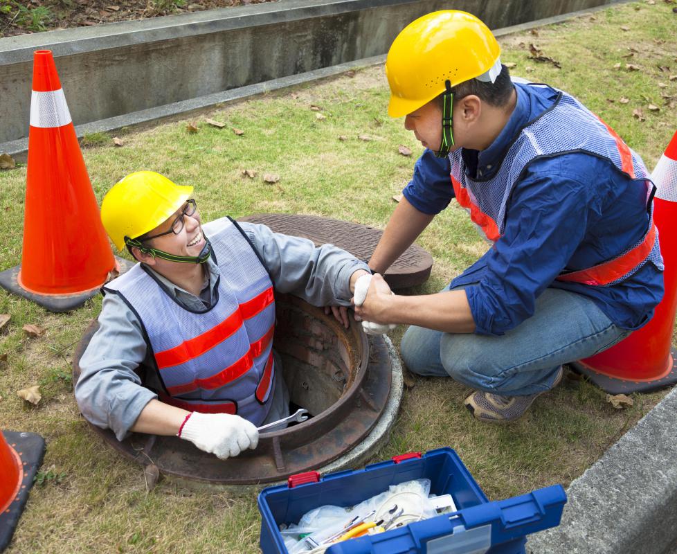 Manholes are large enough to accommodate utility workers.