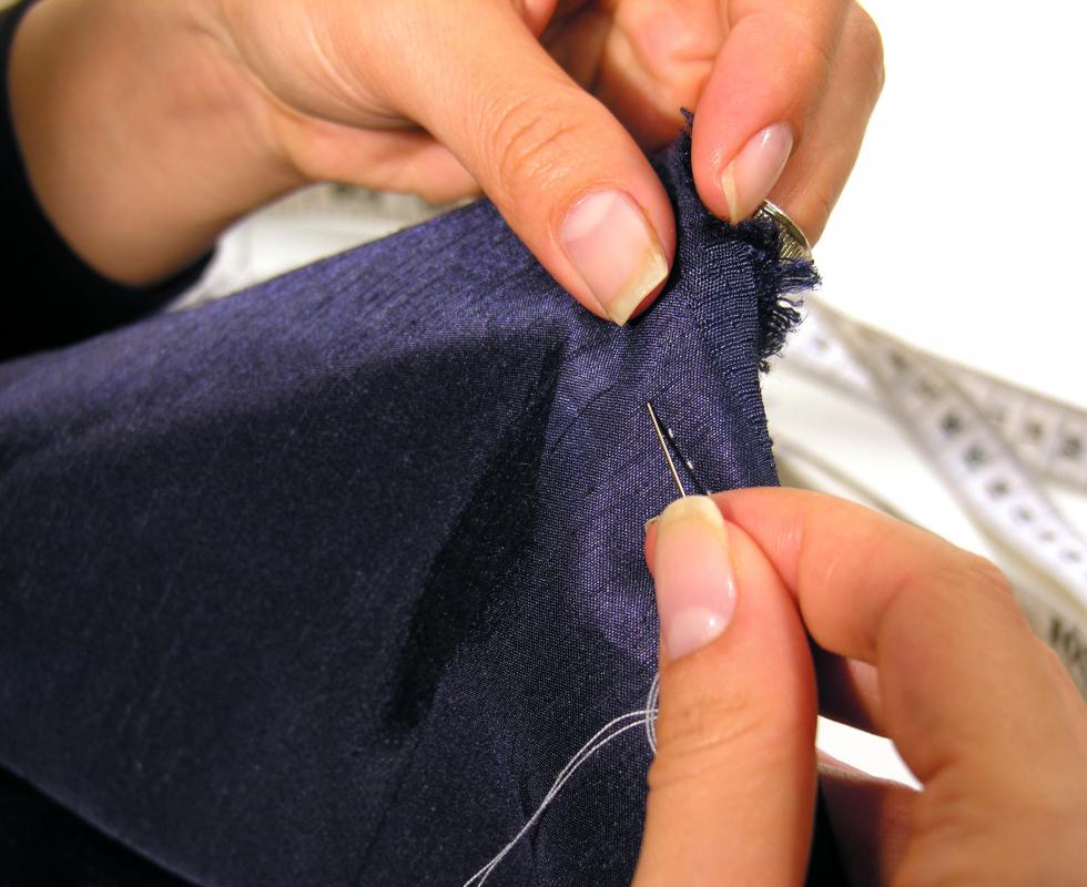 Hem tape will hold fabric in place for a crisp hem.