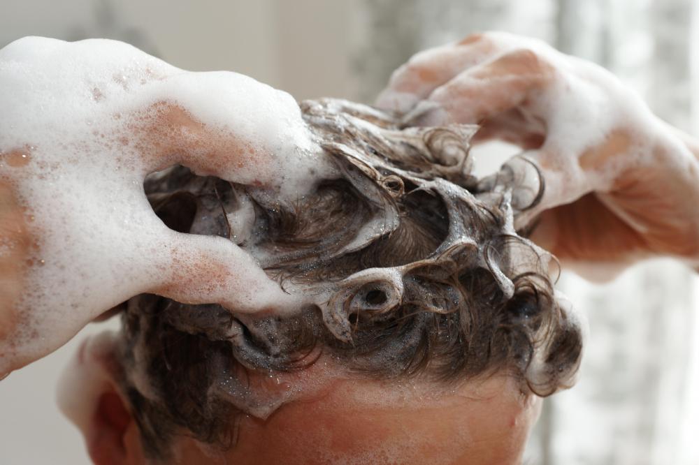 The lather of a shampoo breaks up the oil and dirt in hair.