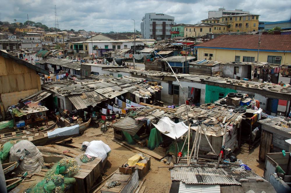 Shanty town in Ghana.