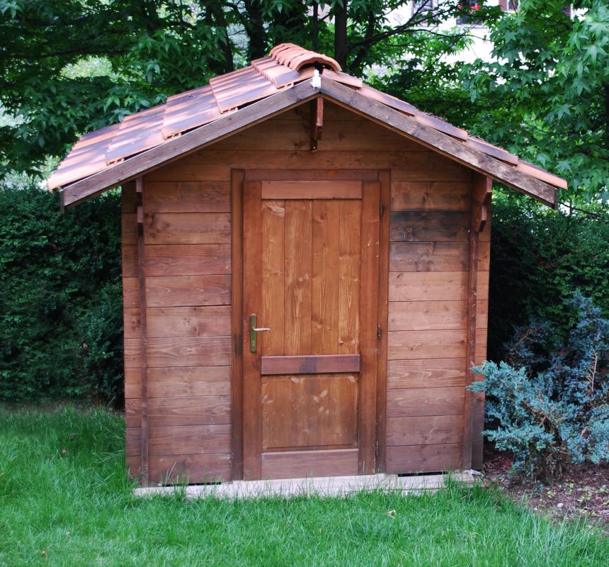 A shed that is on a property holding a single family home is considered an appurtenance, or addition.