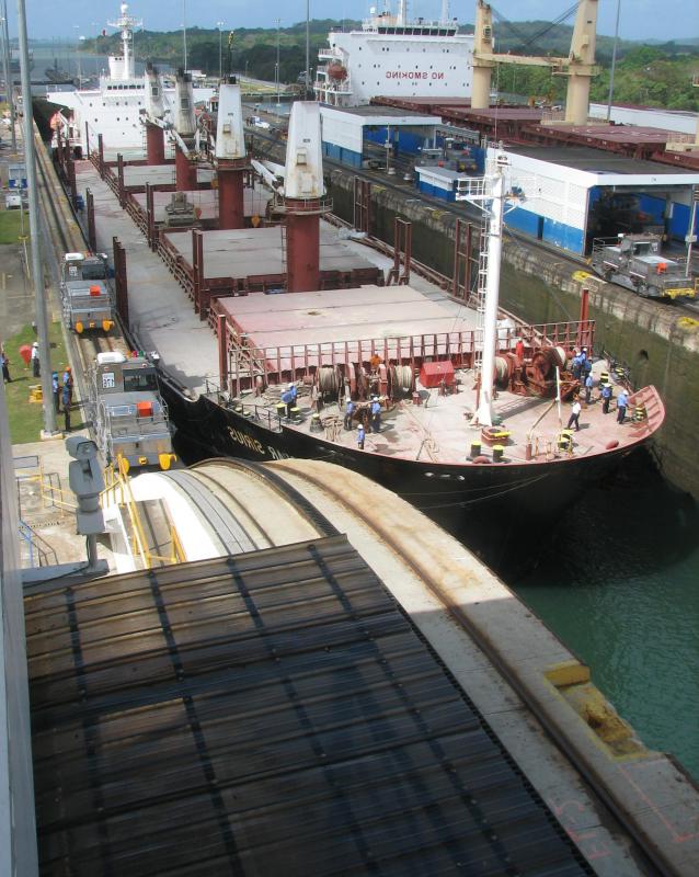 The building of the Panama Canal was a major man-made change in geomorphology.