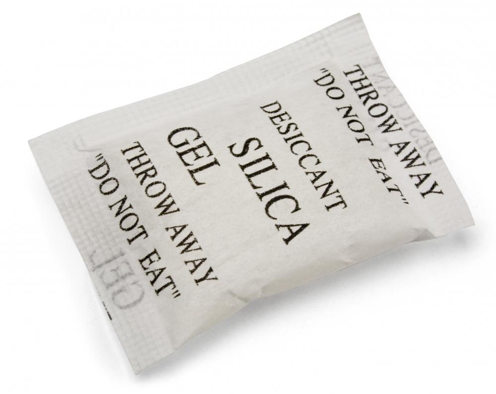 Packets of silica gel are used to absorb moisture in medications.