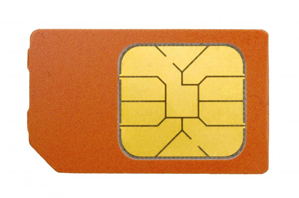 Closeup view of a SIM card.