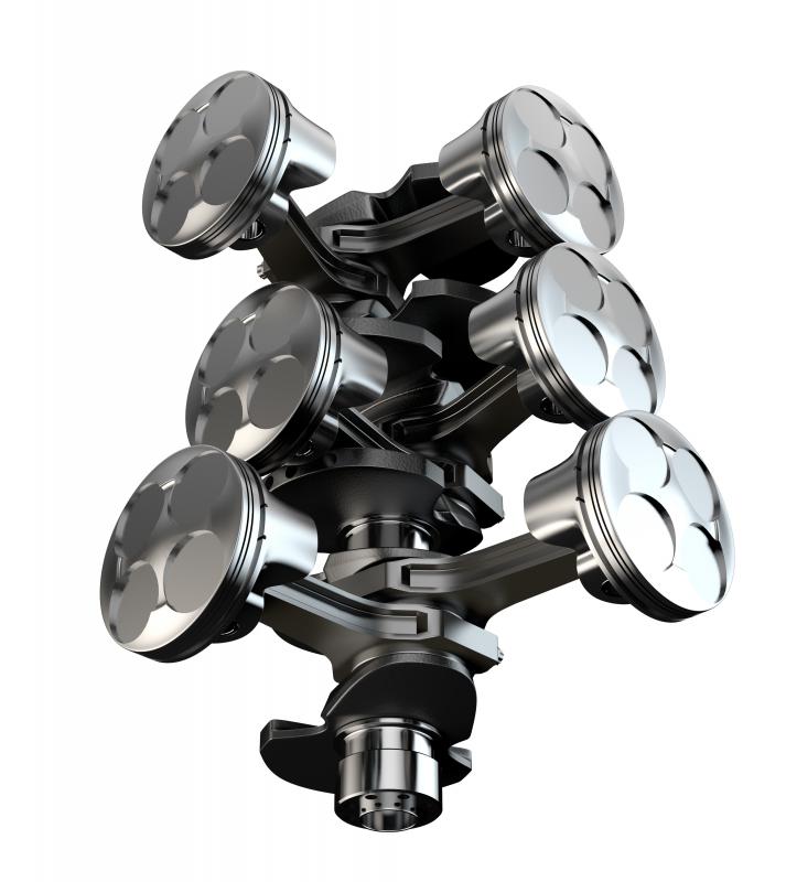 Most 6-cylinder engines have pistons that are aligned in a 'V' formation.