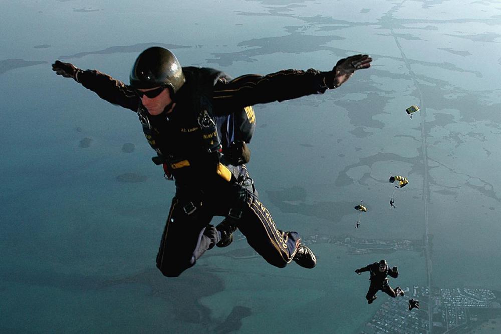 Some extreme ironists have pressed clothing while skydiving.