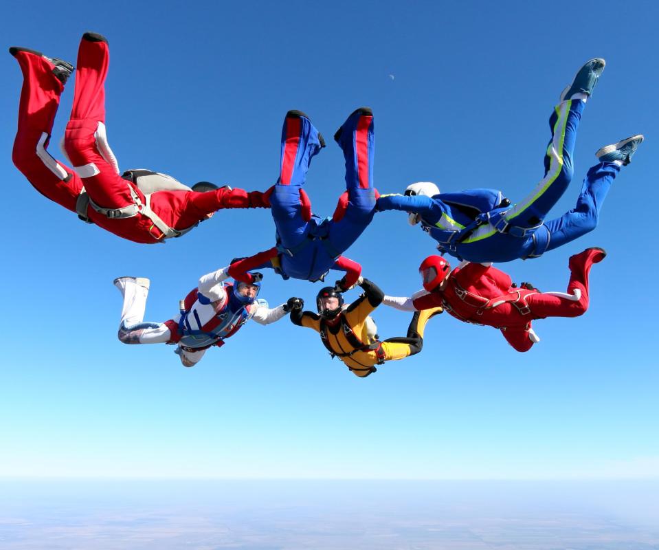 Adventure tours may include sky diving.