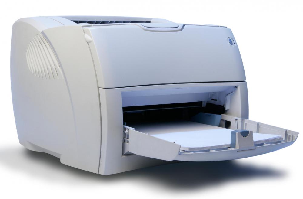 A printer may be connected to a computer via a USB printer port.