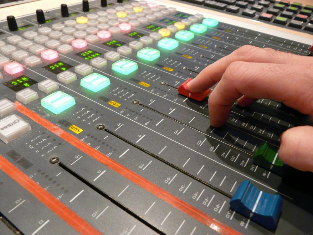 Potentiometers are used in knobs and sliders, such as those on this sound editing equipment.