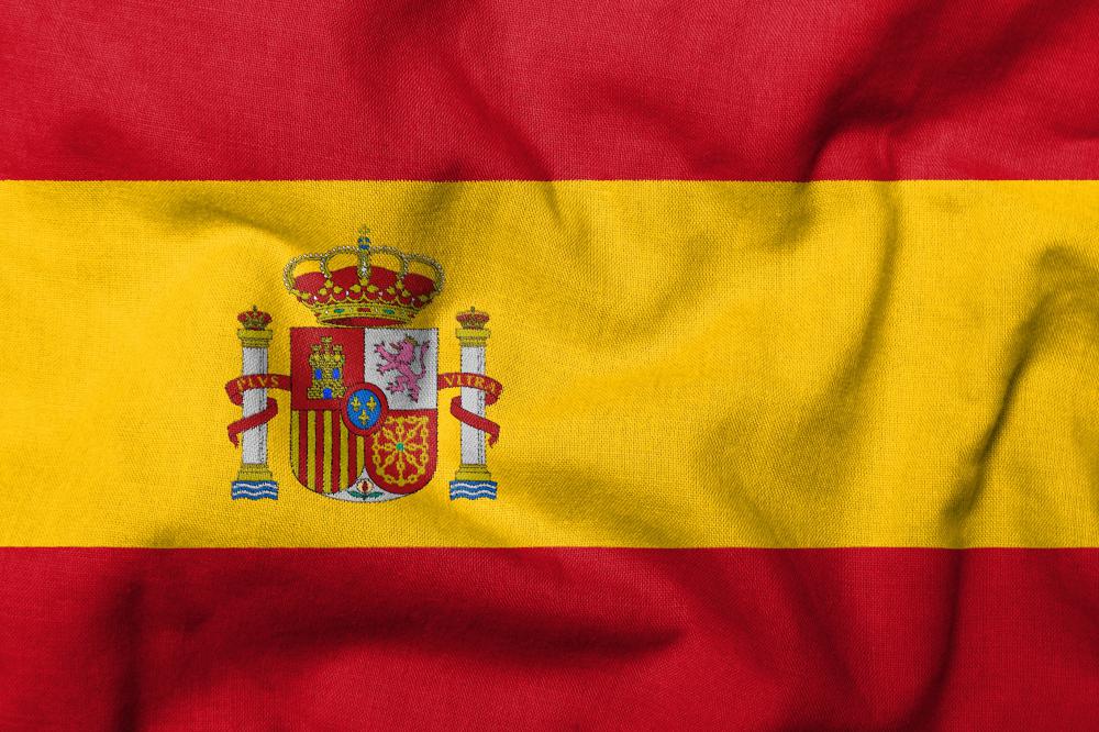 The flag flown by Spain, a country with a constitutional monarchy.