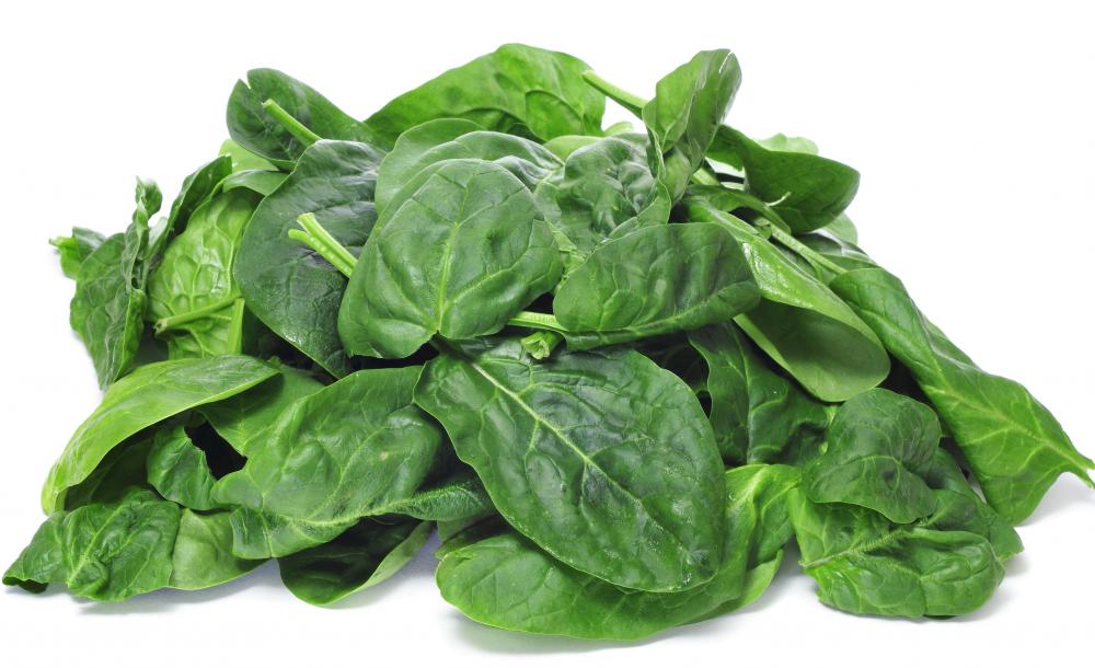 Biotin is found naturally in foods like spinach.