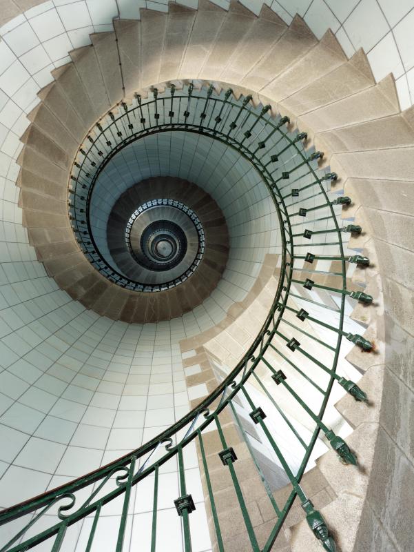 A spiral staircase is a type of helix.