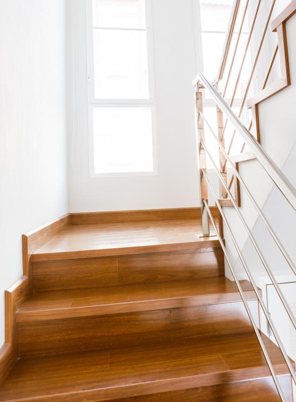 Skirting boards are used to enhance the appearance of a staircase.