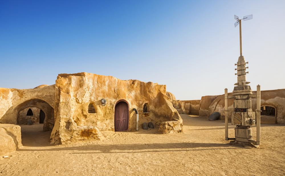 The sets used in the Star Wars movies reflect that, while a science fiction fantasy film, the franchise draws from earlier biblical and western epics.