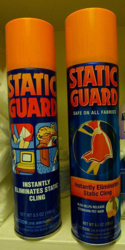 Static Guard may be used to prevent static cling.