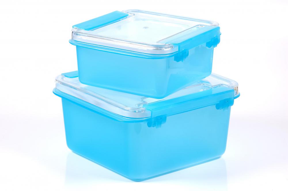 Certain foods may be stored in containers in a pantry.