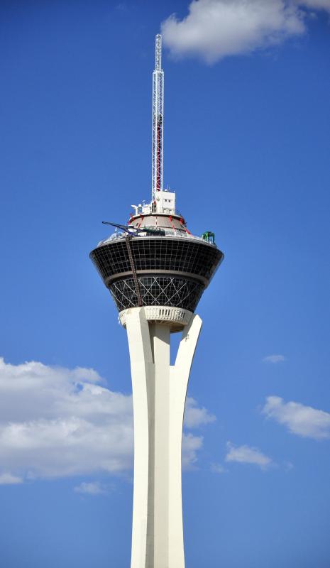 Some hotels, like the Stratosphere Casino, Hotel & Tower in Las Vegas, Nevada, offer gambling and other forms of entertainment.