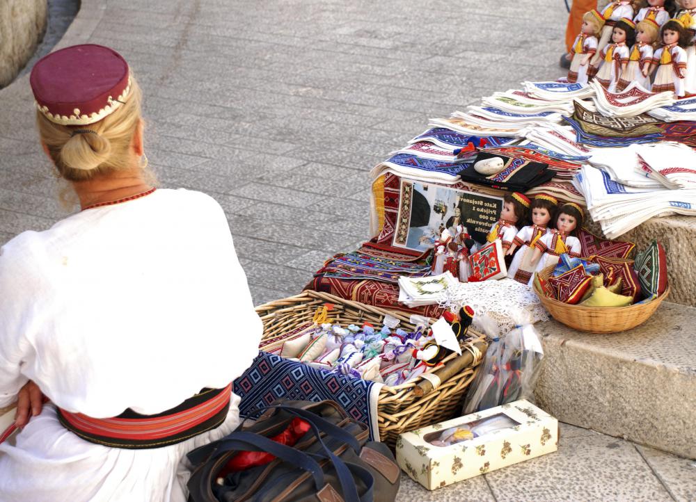 Some Romani may work as peddlers selling goods.