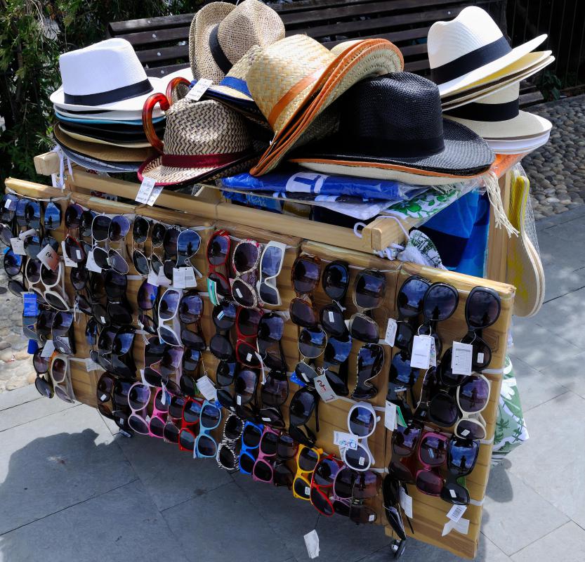 Panama hats are sold in tropical areas.