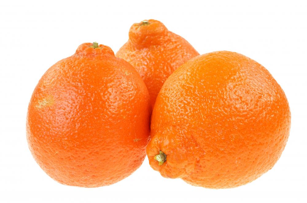 A tangelo is a cross between a tangerine and a pomelo.