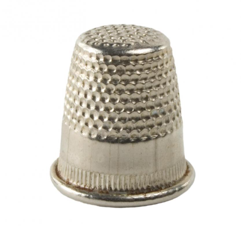 A thimble can be used to protect fingers from needle pricks when doing ribbon embroidery.