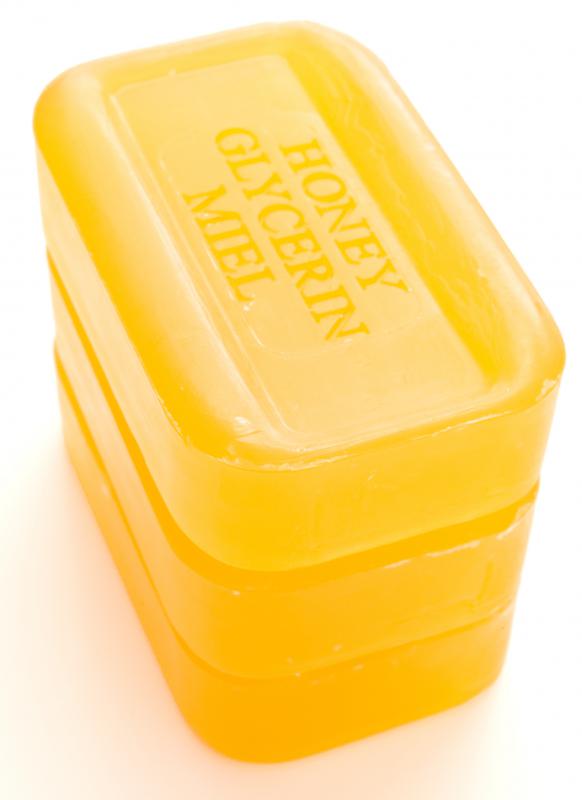 Three bars of glycerin soap.